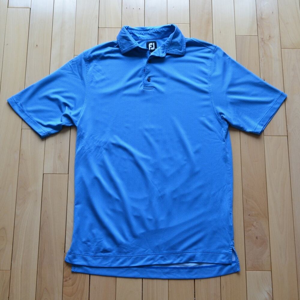 FootJoy Short Sleeve Golf Polo Shirt Athletic Size Large Blue